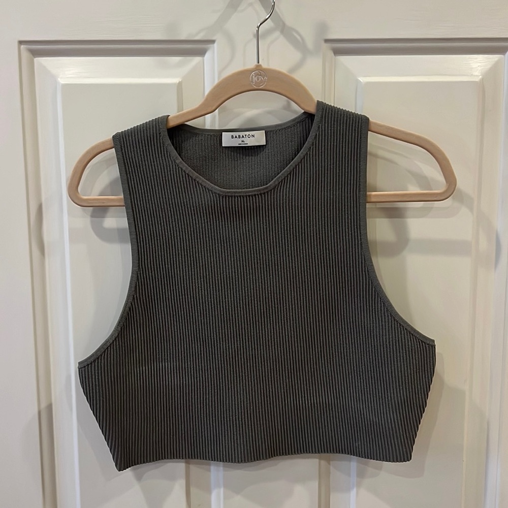 Aritzia Babaton Sculpt Knit Racer Cropped